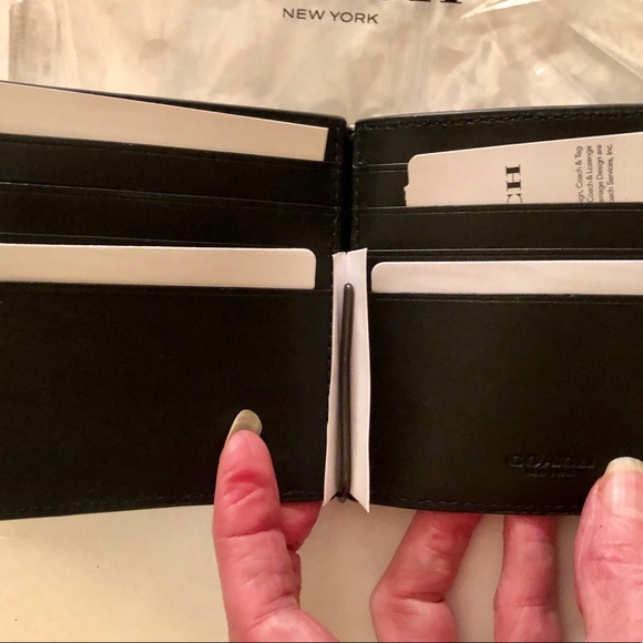COACH Men’s Money Clip Bill Wallet Signature - Picture 6 of 7